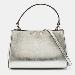 Tory Burch: Серебристая сумка на руку  Eleanor