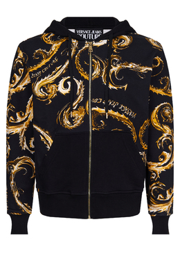 VERSACE JEANS COUTURE: Чёрная толстовка 