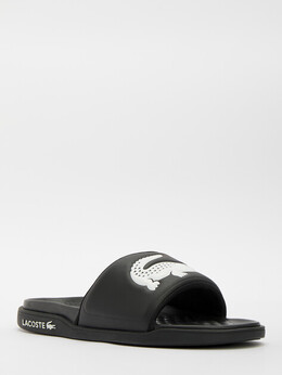 Lacoste: Чёрные шлёпанцы 