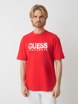Guess: Красная футболка 