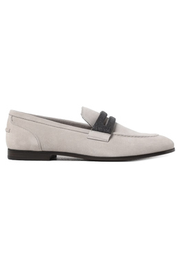 BRUNELLO CUCINELLI: Серые лоферы 