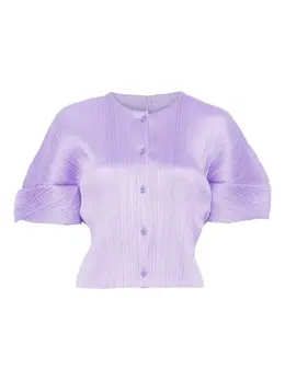 Pleats Please Issey Miyake: Фиолетовая рубашка 