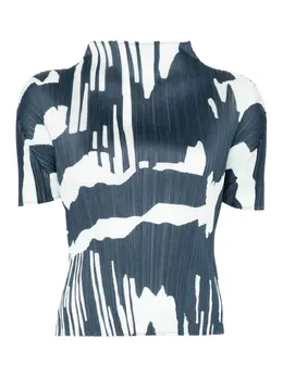 Pleats Please Issey Miyake: Голубой топ 