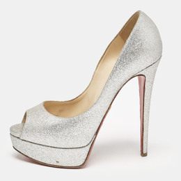 Christian Louboutin: Серебристые босоножки 