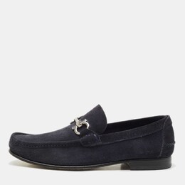 Salvatore Ferragamo: Синие туфли  Double Gancio