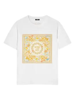 Versace: Белая футболка  Barocco