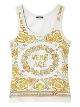 Versace: Белая майка  Barocco