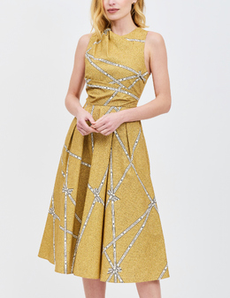 ELISABETTA FRANCHI: Бежевое платье 