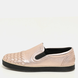 Bottega Veneta: Розовые мокасины  Intrecciato