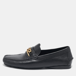 Versace: Чёрные мокасины  Greca