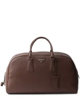 Prada: Коричневая спортивная сумка 