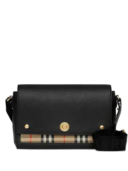 Burberry: Чёрная сумка через плечо  Note