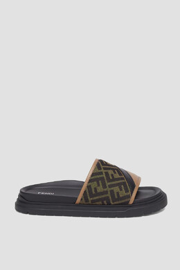 Fendi: Чёрные шлёпанцы 