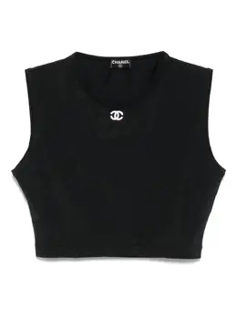 CHANEL Pre-Owned: Чёрная майка 