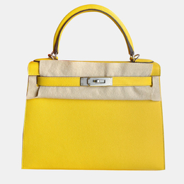 Hermes: Жёлтая сумка на руку  Kelly 28