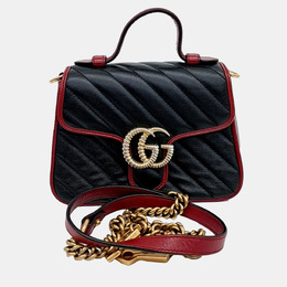 Gucci: Чёрная сумка на руку  GG Marmont