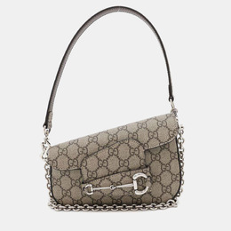 Gucci: Бежевая сумка  Horsebit 1955