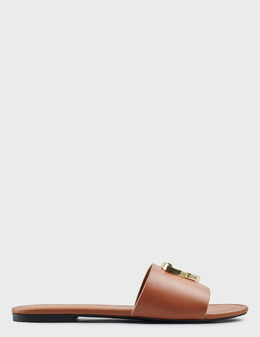 LOVE MOSCHINO: Коричневые шлёпанцы 