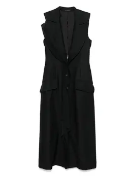 Yohji Yamamoto: Платье с v-образным вырезом 