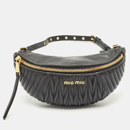 Miu Miu: Чёрная поясная сумка 