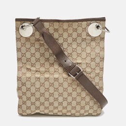 Gucci: Бежевая сумка  GG
