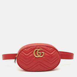 Gucci: Красная поясная сумка  GG Marmont