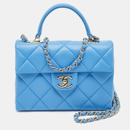 Chanel: Голубая сумка на руку 