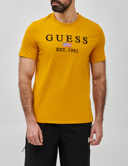 GUESS: Жёлтая футболка 