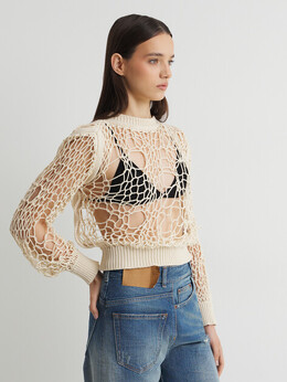 Mm6 Maison Margiela: Бежевый свитер 