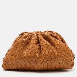 Bottega Veneta: Коричневая косметичка  Intrecciato