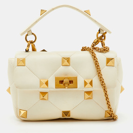 Valentino: Белая сумка на руку  Roman Stud