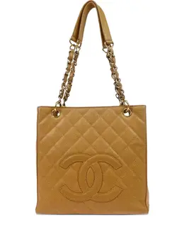 CHANEL Pre-Owned: Бежевая сумка-шоппер 