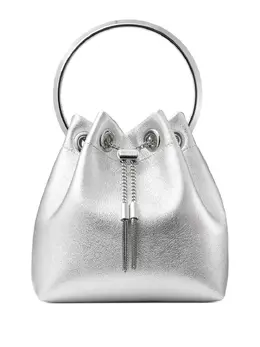 Jimmy Choo: Серебристая сумка  Bon Bon