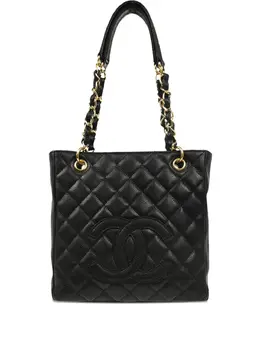CHANEL Pre-Owned: Чёрная сумка-шоппер 