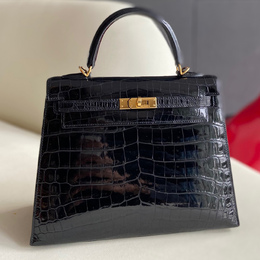 Hermes: Чёрная сумка на руку  Kelly 25
