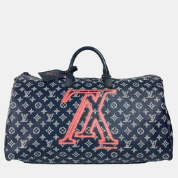 Louis Vuitton: Синяя дорожная сумка  Keepall