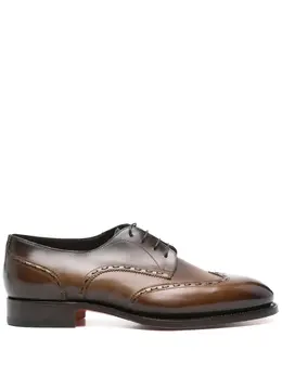 Santoni: Коричневые туфли  Derby