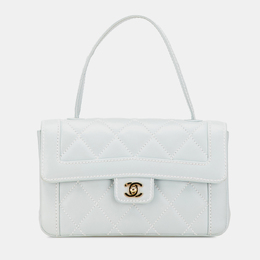 Chanel: Голубая сумка на руку 