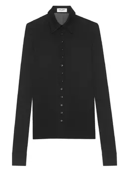 Saint Laurent: Рубашка с английским воротником 