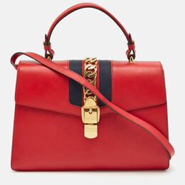 Gucci: Красная сумка на руку  Sylvie