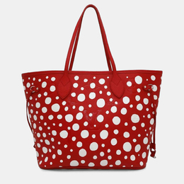 Louis Vuitton: Сумка-шоппер  Neverfull MM в горошек