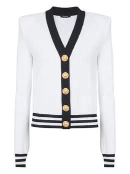 Balmain: Двухцветный кардиган 