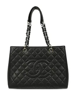 CHANEL Pre-Owned: Чёрная сумка-шоппер 