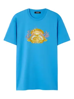 Versace: Футболка со стразами 