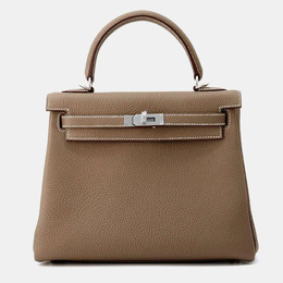 Hermes: Коричневая сумка на руку  Kelly 25