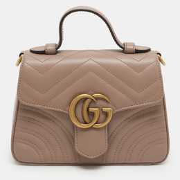 Gucci: Бежевая сумка на руку  GG Marmont