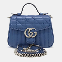 Gucci: Голубая сумка на руку  GG Marmont