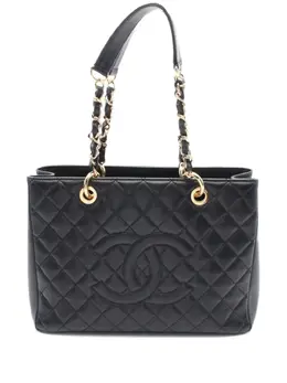 CHANEL Pre-Owned: Чёрная сумка-шоппер 