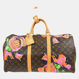 Louis Vuitton: Коричневая спортивная сумка  Keepall 50