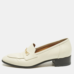 Gucci: Белые мокасины  Interlocking G Horsebit